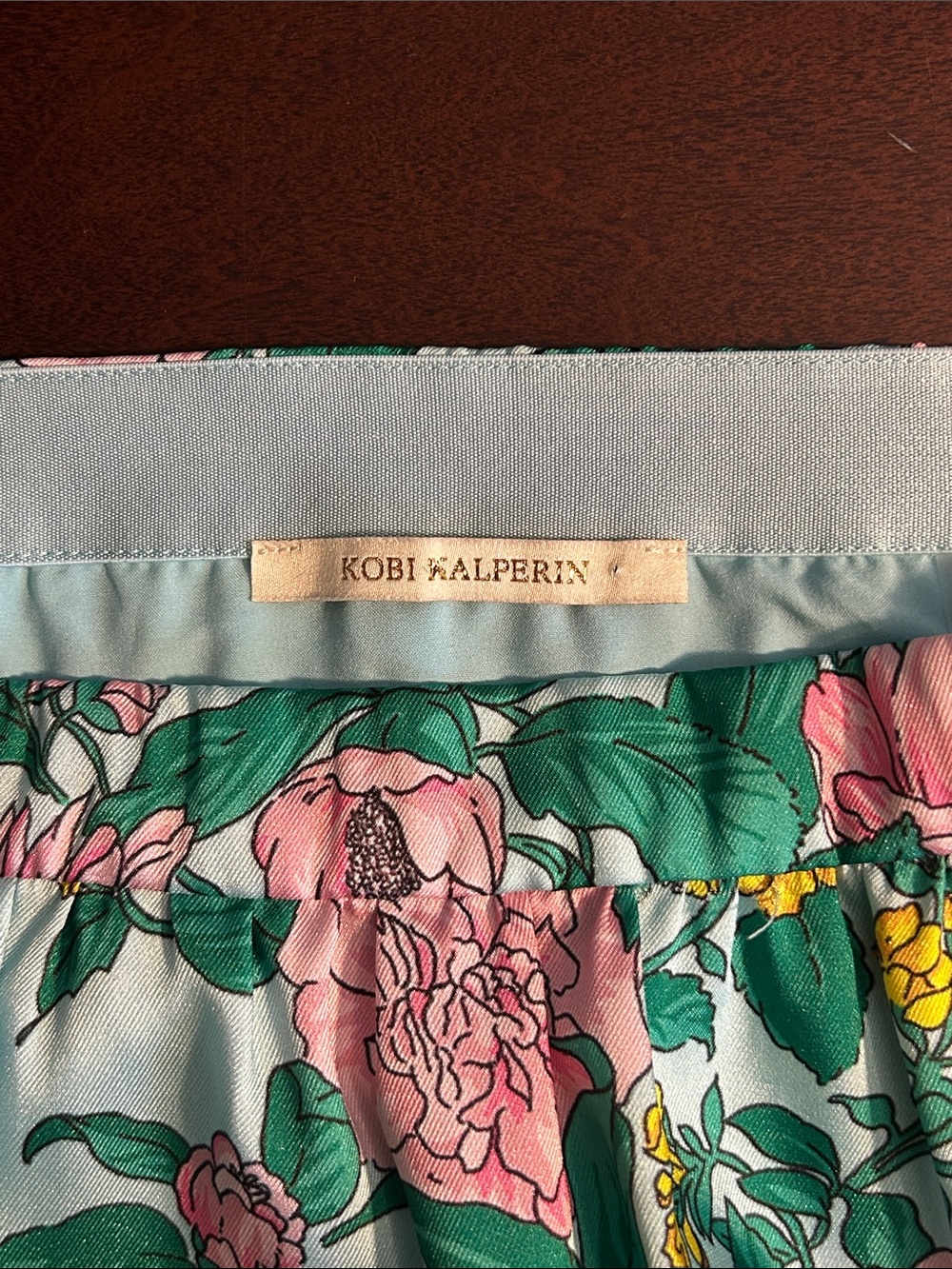 Kobi Halperin Floral Paisley Tiered Maxi Skirt Aqua Boho - Picture 1 of 15